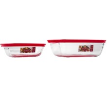 Набор Arcuisine COOK & STORE, 2 формы прямоугольные, с крышкой, 0.35л, 1.1л