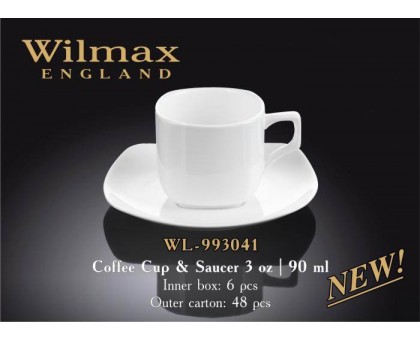 Чашка кофейная и блюдце Wilmax 90мл