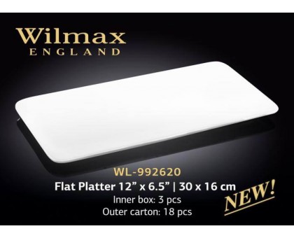 Блюдо плоское прямоугольное Wilmax 30х16 см